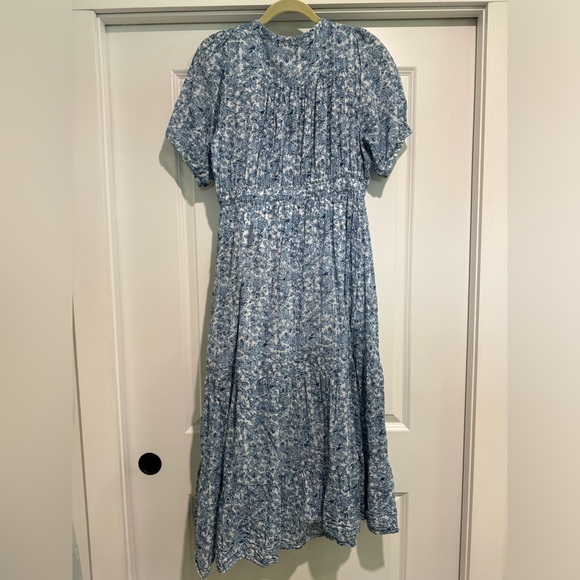 Elan Block Print Style Blue Maxi Sundress Size Large - Picture 5 of 5